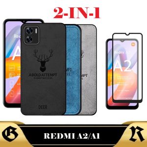 Case Xiaomi REDMI A1 A2 Softcase Casing DEER Motif Canvas Bonus Tempered Glass Layar