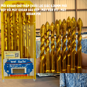 Mũi Khoan Đa Năng (4 Cạnh) Size 10 li -(Hộp 5 Mũi KingTom - KhoanTường Kính Gạch Men GraniteGỗ SắtNhômĐồng