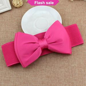 Flash Sale New Women Bowknot Cummerbunds Elastic Bow Wide Stretch Bukle Waistband Belt Fashion Girl Dress Accessories Waist Belts