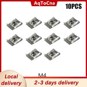 [COD] AqToCna Ship within 24 hours 10pcs Stainless Steel U Type Clips with Thread M6 M5 M4 M8 8mm 5mm 6mm 4mm Reed Nuts for Car Motorcycle Scooter ATV Moped