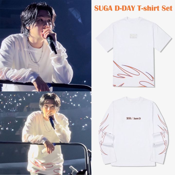 D-DAY AGUST D WHITE FLAME OVERSIZED SHIRT outlets