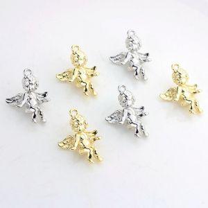 BAIXL 2Pcs/set Hợp kim kẽm Thu nhỏ đôi cánh thiên thần Mini Thủ công Phụ Kiện Vòng cổ CUPID tự làm Thời trang Dễ thương dây chuyền đơn CUPID dây chuyền nhỏ