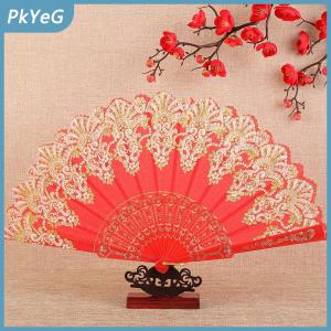 PkYeG Cổ Điển Ren Gấp Fan Dance Cầm Tay Người Hâm Mộ Trung Quốc Khiêu Vũ Fan Ảnh Đạo Cụ Đám Cưới Đảng Trang Trí Trang Trí Thủ Công Quà Tặng