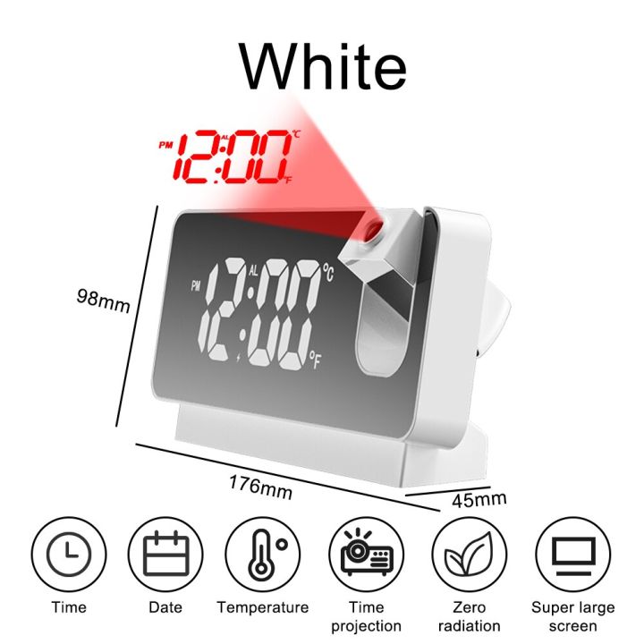 LED digital projection bedroom alarm clock projected onto ceiling wall ...