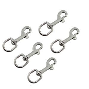 5PCS Diving 316 Stainless Steel Swivel Bolt Snap Hook Clip 65mm 72mm 82mm 91mm Stainless Steel Oval Swivel Spring Snap Hook