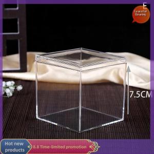 Graceful Rõ ràng Acrylic vuông Cube hộp có nắp đậy bền Kẹo hộp nhiều sử dụng trong suốt trường hợp tổ chức container