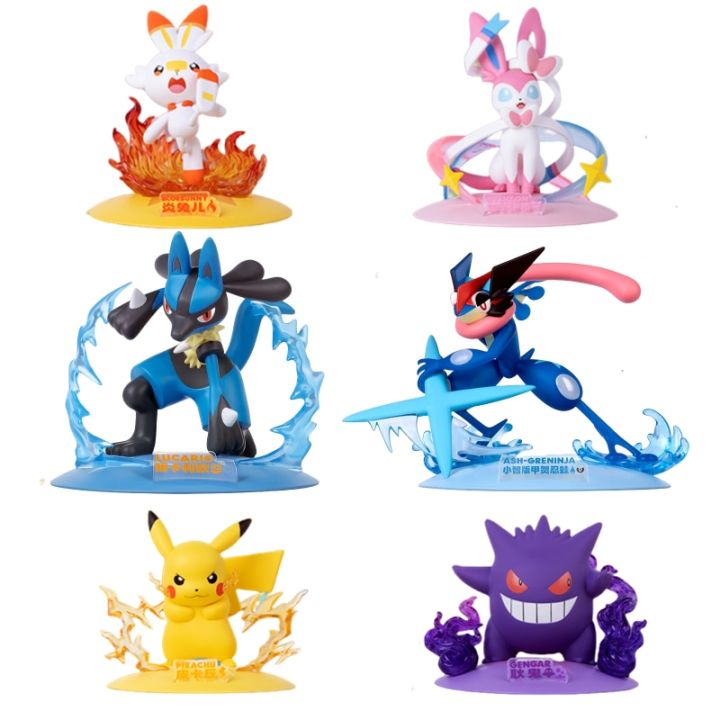 Pokemon greninja lucario Pikachu gengar Đồ chơi mô hình búp bê cảnh mô ...