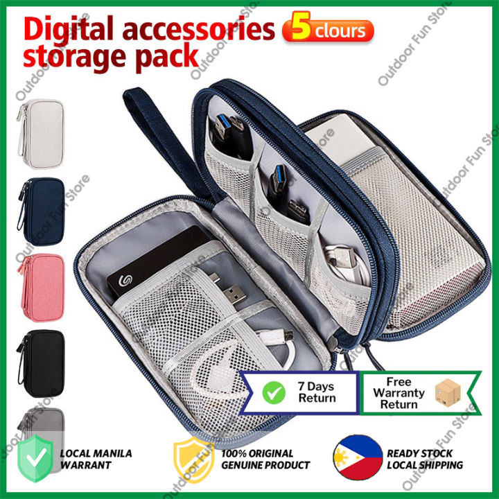Travel Organizer Double Layer Cable Storage Pouch Gadget Bag