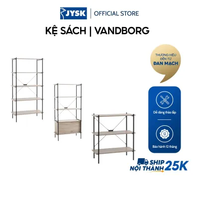 Kệ sách JYSK Vandborg gỗ công nghiệp khung kim loại sơn tĩnh điện