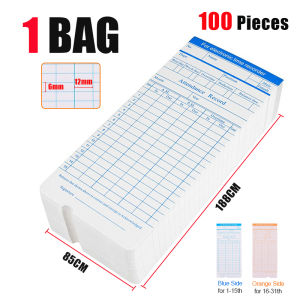 【COD】100Pcs/Bag English Time Cards  Timecards Monthly 2-Sided For Employee Attendance Time Clock Recorder