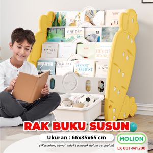 M1507 MOLION SNI Organizer Book Penyimpanan Buku Anak 3 Susun Buku Anak Rak Susun Penyimpanan