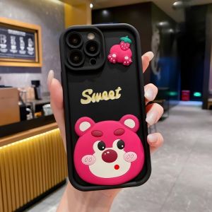 IC Softcase SS911 Casing Hp VIVO Y02 Y02T Y02S Y12 Y15 Y17 Y15S Y01 Y16 Y17S Y20 Y12S Y21 Y21S Y32 Y22S Y27 Y30 Y50 Y36 Y27S Y81 Y91 Y1S Y100 Y200E V5S V5 Y66 V25 V27 S16 V29 S17 V29E V30 S18 PRO Case Sweet Pink Cutie Bear Silikon Premium 3D