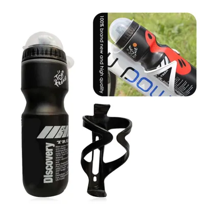 Portable 750ML Mountain Bike Bicycle Cycling Water Drink Bottle With Holder Cage