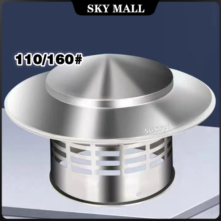 110/160mm Stainless Steel Roof Cowl Range Hood Smoke Vent Chimney Cap ...