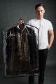 Barong Tagalog for Men Piña Organza with Lining Black With Rustic Accent. 