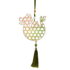 KODUS Zongzi Bamboo Pendant Material Kit Handmade Cat Butterfly Hanging Ornaments DIY Package Handicraft Wind Chime Kit Dragon Boat Festival