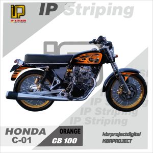 Striping CB 100 - Sticker Striping Variasi List Honda CB 100.C-01 Design IP Striping