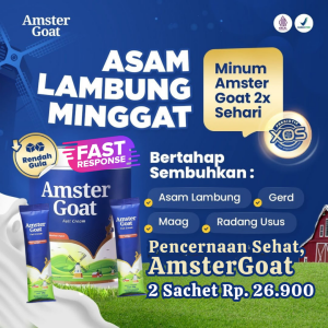 AMSTER GOAT - Susu Kambing Amstergoat Meningkatkan Kesehatan Pencernaan Solusi Mengatasi Sembelit 2 Saset HEMAT - Rp. 25900