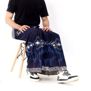 Sarung Batik Cap ELRUMI Pekalongan Pria Motif Abtrak Coklat