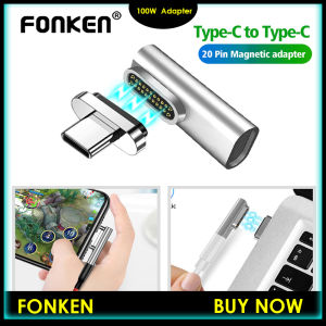 FONKEN C-type Magnetic Adapter Macbook 24pin Magnetic To USB C 3.1 Converter Adapter Supports 100W PD 10Gbp/s Data 4K Video Fast Charge