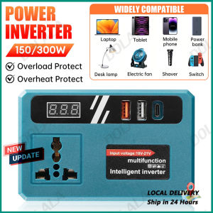 [Power Inverter 20v to 220v] Portable And Efficient Lithium Battery Inverter Converts Pure Sine Wave Inverter with Dual USBAC Outlet and Type-C 电源逆变器