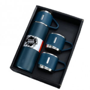 al Wedding Favors Gift Stainless Steel Travel Tea Cup Sport Water Bottle Two Cups Vacuum Flask Mug Christmas Gift Sets