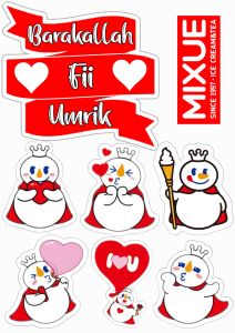 cake topper mixue hiasan kue ulang tahun tema mixue (1 set sesuai iklan)