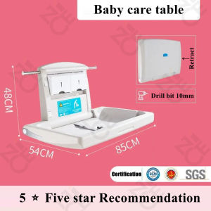 Phshare Baby Nursing Table Foldable Baby Changing Station Commercial Wall Mounted Baby Diaper Changing Table Fold Down Vertical Restrooms Baby Changing Table 86x57x48cm