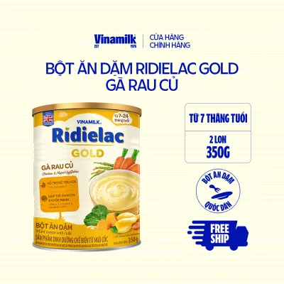 Bột Ăn Dặm Ridielac Gold Gà Rau Củ - 2 Hộp Thiếc 350g