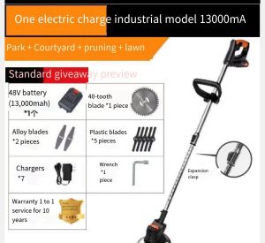 High-Quality 24V Cordless Electric Lawn Mower with 8000mAh Battery Variable Speed and Durable Pruning Blades
