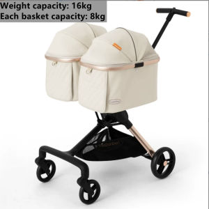 UrbanSpace SG- Double  Stroller Twin car for outings  Pram Foldable seat double decker  car cat small dog Stroller