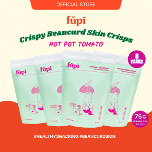 [Bundle of 8] Hot Pot Tomato Fupi Crispy Beancurd Skin Chips [Fu Chuk Chips] (8 x 75g)
