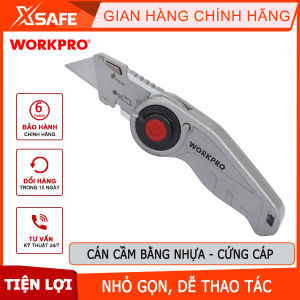 Dao tiện ích có lưỡi cắt gấp gọn cán cầm bẳng nhựa mở nhanh Workpro - WP211009