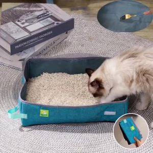 Semi Enclosed Cat Litter Foldable Portable Waterproof Oxford Cloth Open Cat Toilet  Cat Litter BoxSupplies & Pet2026