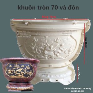 Khuôn đúc chậu cảnh tròn 70 và chân đôn (khuôn chậu ABS có lòng trong đầy đủ)