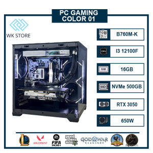Máy Tính PC COLOR 01 | i3 12100f | Ram 16GB RGB | VGA GTX 1650/ RTX 3050/ RTX 3060 Mới BH 36T