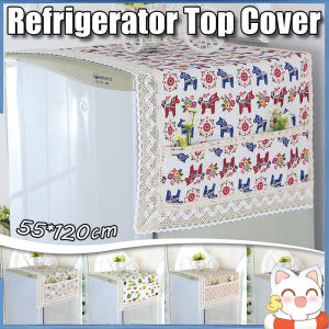 Cotton linen Refrigerator anti dust Cover With Storage Bag Furniture protect cloth Simplicity pattern