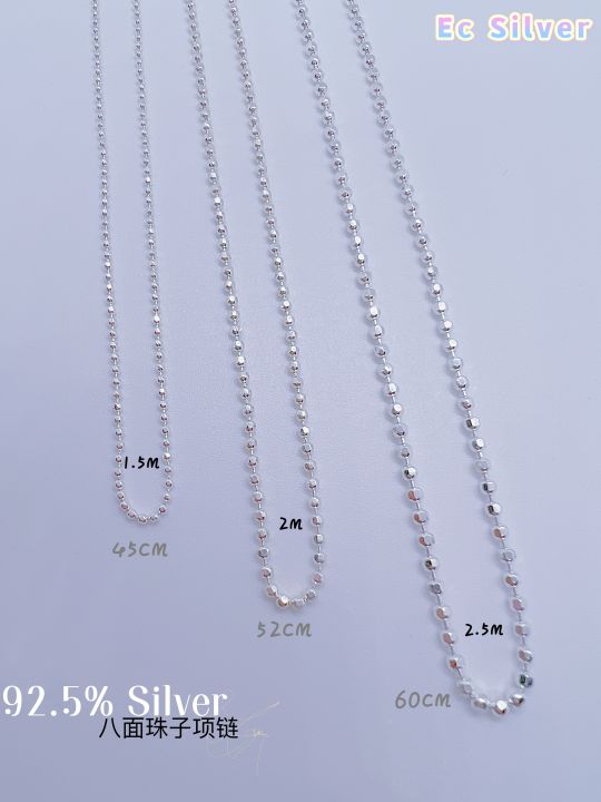 Silver 925 (N16/N02/N20/N30) Rantai Leher Necklace 52Cm And 45Cm