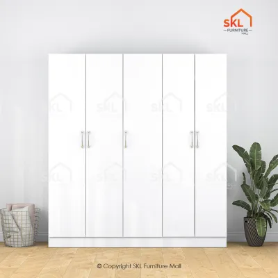 ARCIO 5X8FT (3+2) DOORS WARDROBE WITH SHELF / almari baju /kabinet baju / almari baju budak /wardrobe clothes