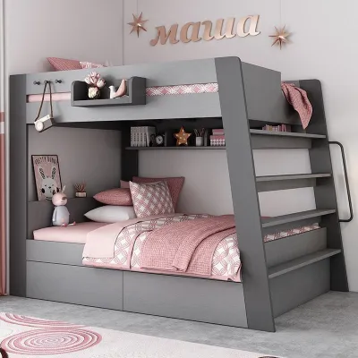 Urban Echo Double Decker Bed Frame Double Bed Loft BedBed Bunk Bed Multi-functional Kids Bed Frame With Storage