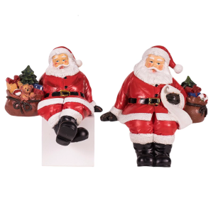 3D Santa Ornament With Gift Bag Premium Resin Crafted Holiday Table Decoration For Family Celebration