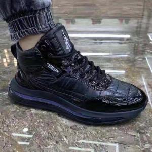 MIKEJIE Mens Shoes New Leather Cowhide Air Cushion Mens Korean Version Trend Waterproof Non-slip Casual Sports Dad Shoes