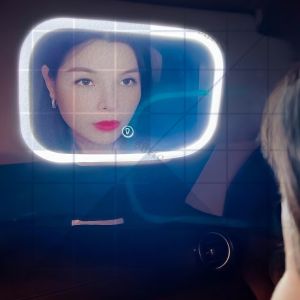 Car Sun Visor Mirror with LED Light – Touch Control 3-Tone Dimmable Brightness Rechargeable Portable Makeup Mirror