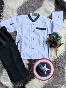 ALIFIRDAUS  koko Jasco anak laki laki Putih hitam usia 1th - 15th lengan panjang bahan katun wolvis adem tebal