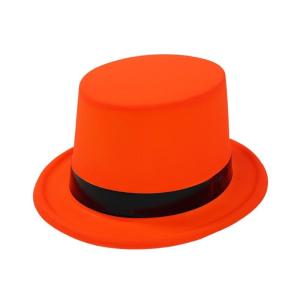 Fluorescent Black Ribbon Tall Hat with Neoncolors for Formal Event Festival Occasion Dressingup Magicians Hat Stage Wear