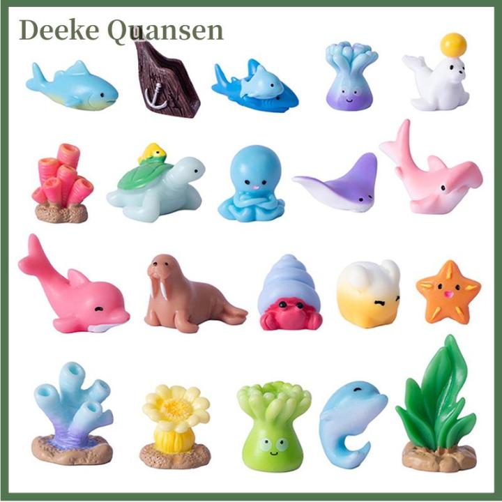Deeke Bức tượng nhỏ đại dương đồ trang trí Nhựa sinh vật biển dễ thương ...