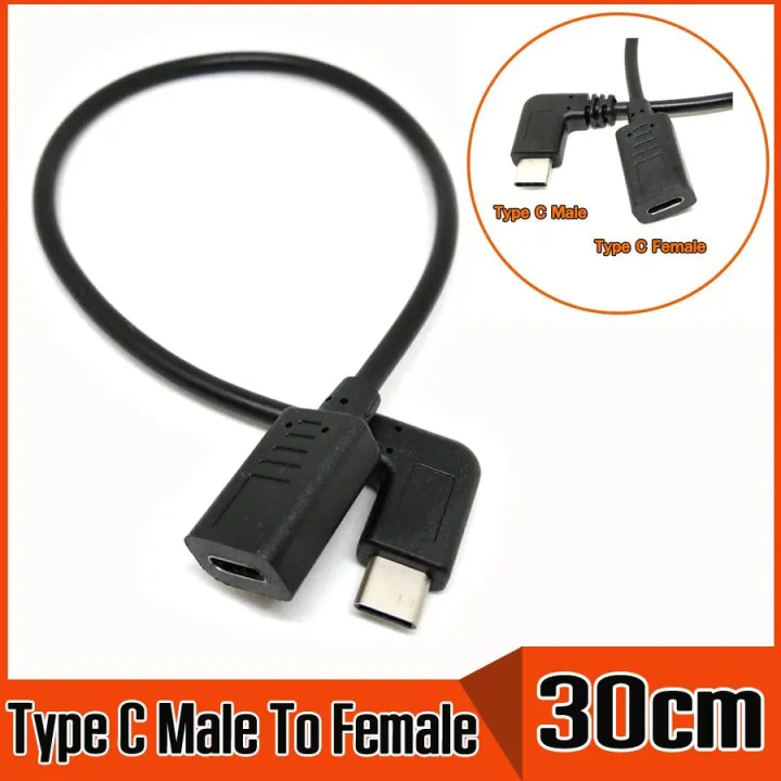 สายพ่วง 30cm 90 Degree Right Angle USB 3.1 Type C Male To Female ...