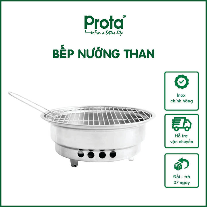 [CHÍNH HÃNG] Bếp nướng than inox kèm vĩ nướng Prota tiện dụng - Cam kết ...