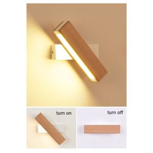 Nordic simple Wooden LED Wall Lamp Modern Adjustable Lighting restaurant lightFast shipping