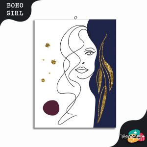 TENNESY HIASAN DINDING BOHO ABSTRACT FEMINIM 15x20CM WALL DECOR PAJANGAN KAYU DEKORASI DINDING KAMAR TIDUR RUMAH